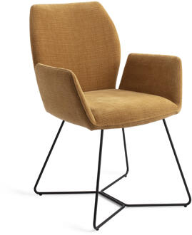 Eetkamerstoel 'Misaki' Beehive Black, kleur Honey Harvest