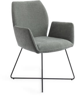 Eetkamerstoel 'Misaki' Cross Black, kleur Breezy Blue