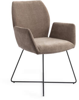 Eetkamerstoel 'Misaki' Cross Black, kleur Mocha Mist