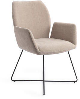 Eetkamerstoel 'Misaki' Cross Black, kleur Sand Strand