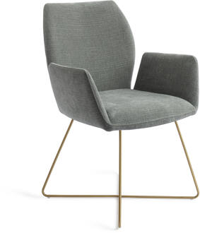 Eetkamerstoel 'Misaki' Cross Gold, kleur Breezy Blue