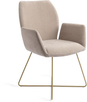 Eetkamerstoel 'Misaki' Cross Gold, kleur Sand Strand