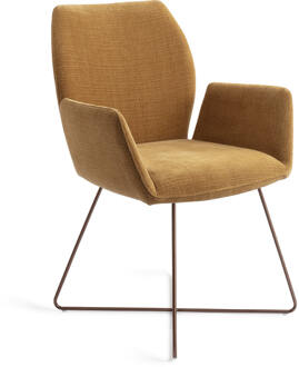 Eetkamerstoel 'Misaki' Cross Rose, kleur Honey Harvest