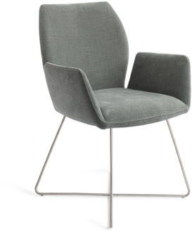 Eetkamerstoel 'Misaki' Cross Steel, kleur Breezy Blue