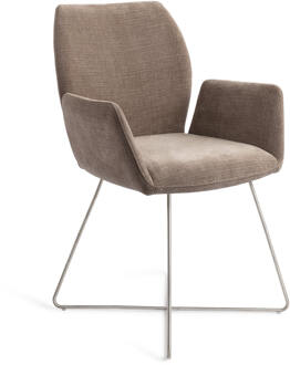 Eetkamerstoel 'Misaki' Cross Steel, kleur Mocha Mist