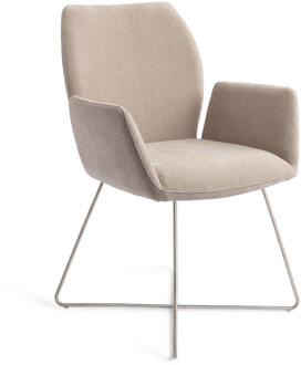 Eetkamerstoel 'Misaki' Cross Steel, kleur Sand Strand