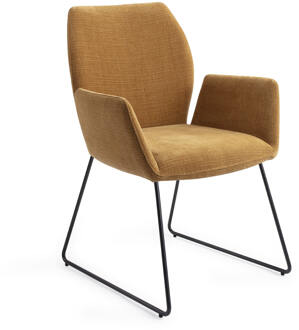 Eetkamerstoel 'Misaki' Slide Black, kleur Honey Harvest