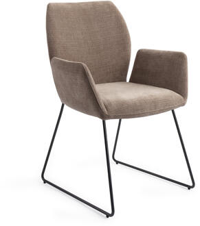 Eetkamerstoel 'Misaki' Slide Black, kleur Mocha Mist