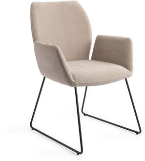 Eetkamerstoel 'Misaki' Slide Black, kleur Sand Strand