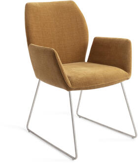 Eetkamerstoel 'Misaki' Slide Steel, kleur Honey Harvest