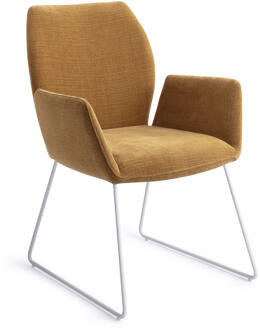 Eetkamerstoel 'Misaki' Slide White, kleur Honey Harvest