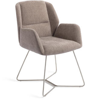 Eetkamerstoel 'Myoko' Beehive Steel, kleur Greystones