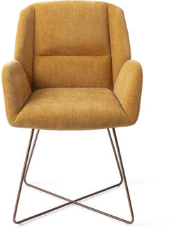 Eetkamerstoel 'Myoko' Cross Rose, kleur El Dorado