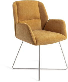 Eetkamerstoel 'Myoko' Cross Steel, kleur El Dorado