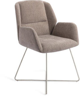Eetkamerstoel 'Myoko' Cross Steel, kleur Greystones