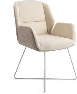 Eetkamerstoel 'Myoko' Cross Steel, kleur Sandy Hill