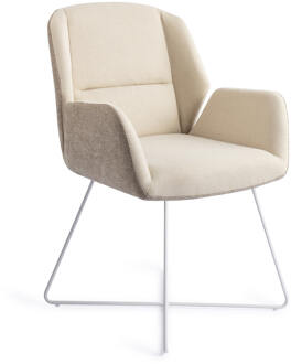 Eetkamerstoel 'Myoko' Cross White, kleur Sandy Hill