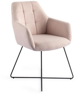 Eetkamerstoel 'Noto' Cross Black, kleur Petal Pink
