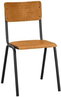 Eetkamerstoel Oscar - Hout - Bruin/zwart - Hout/Metaal - Zwart#Bruin - 53x46x80 Cm