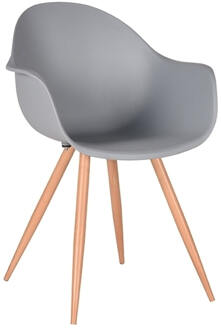 Eetkamerstoel Parma - Grijs PP - Eiken Metaal Woodcover