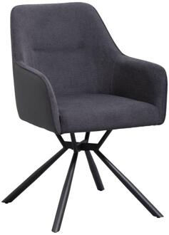 Eetkamerstoel Saar - Antraciet - Stof - Grijs - 62.5x58x88 Cm