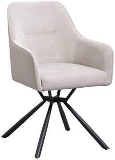 Eetkamerstoel Saar - Stof - Beige - 62.5x58x88 Cm