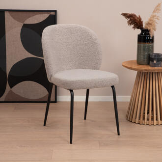 Eetkamerstoel 'Sophia' Bouclé, kleur Beige