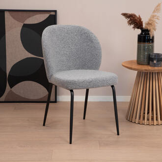 Eetkamerstoel 'Sophia' Bouclé, kleur Grijs