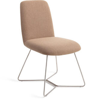 Eetkamerstoel 'Taiwa' Beehive Steel, kleur Whisper Wheat