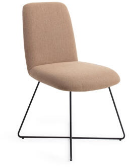 Eetkamerstoel 'Taiwa' Cross Black, kleur Whisper Wheat