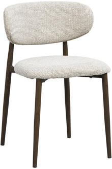 Eetkamerstoel Tibor - Stof/Metaal - Beige - 50x44x75 Cm