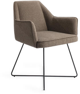 Eetkamerstoel 'Tome' Cross Black, kleur Idaho Potato