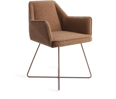 Eetkamerstoel 'Tome' Cross Rose, kleur Cinnamon Bun