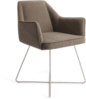 Eetkamerstoel 'Tome' Cross Steel, kleur Idaho Potato