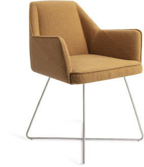 Eetkamerstoel 'Tome' Cross Steel, kleur Masai Giraffe