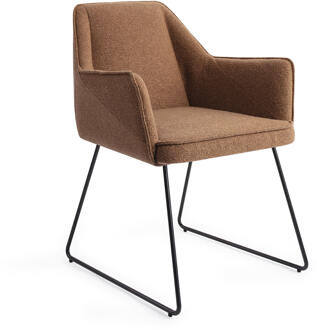Eetkamerstoel 'Tome' Slide Black, kleur Cinnamon Bun