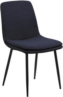 Eetkamerstoel 'Tronier' Structuurstof, kleur Donkerblauw