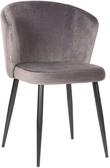Eetkamerstoel Wave - Grijs - Fluweel