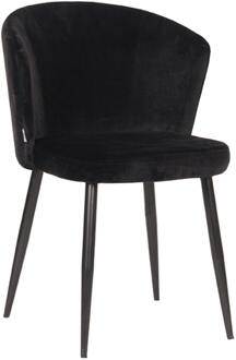 Eetkamerstoel Wave - Zwart - Fluweel