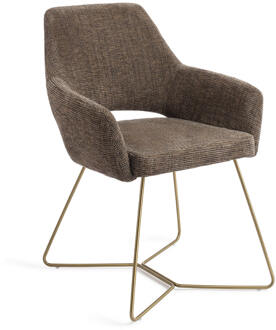 Eetkamerstoel 'Yanai' Beehive Gold, kleur Checked Chestnut