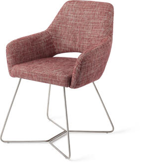Eetkamerstoel 'Yanai' Beehive Steel, kleur Berry Bars