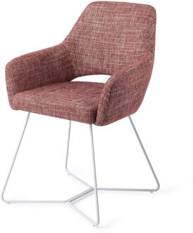 Eetkamerstoel 'Yanai' Beehive White, kleur Berry Bars