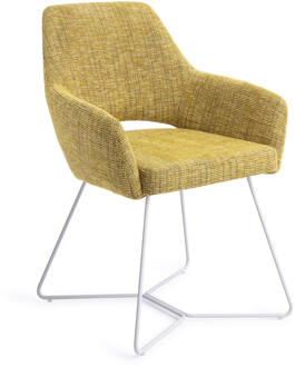 Eetkamerstoel 'Yanai' Beehive White, kleur Lemon Lines
