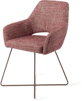 Eetkamerstoel 'Yanai' Cross Rose, kleur Berry Bars