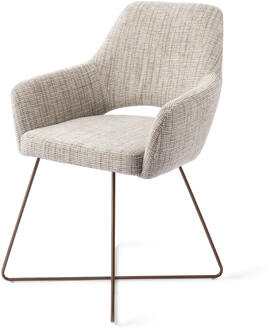 Eetkamerstoel 'Yanai' Cross Rose, kleur Caramel Grid