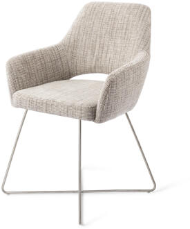 Eetkamerstoel 'Yanai' Cross Steel, kleur Caramel Grid