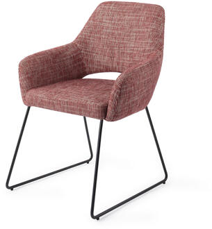 Eetkamerstoel 'Yanai' Slide Black, kleur Berry Bars