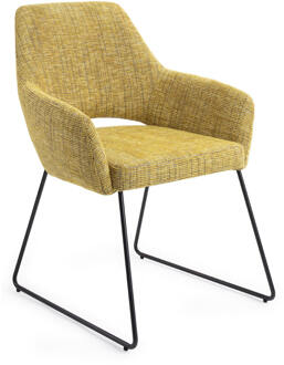 Eetkamerstoel 'Yanai' Slide Black, kleur Lemon Lines