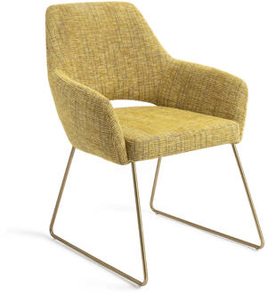 Eetkamerstoel 'Yanai' Slide Gold, kleur Lemon Lines