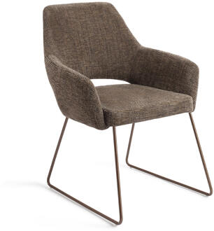 Eetkamerstoel 'Yanai' Slide Rose, kleur Checked Chestnut